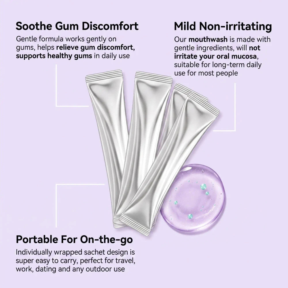 Travel-Sized Purple Tooth Whitening Mouthwash