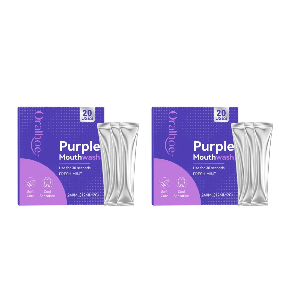 Travel-Sized Purple Tooth Whitening Mouthwash