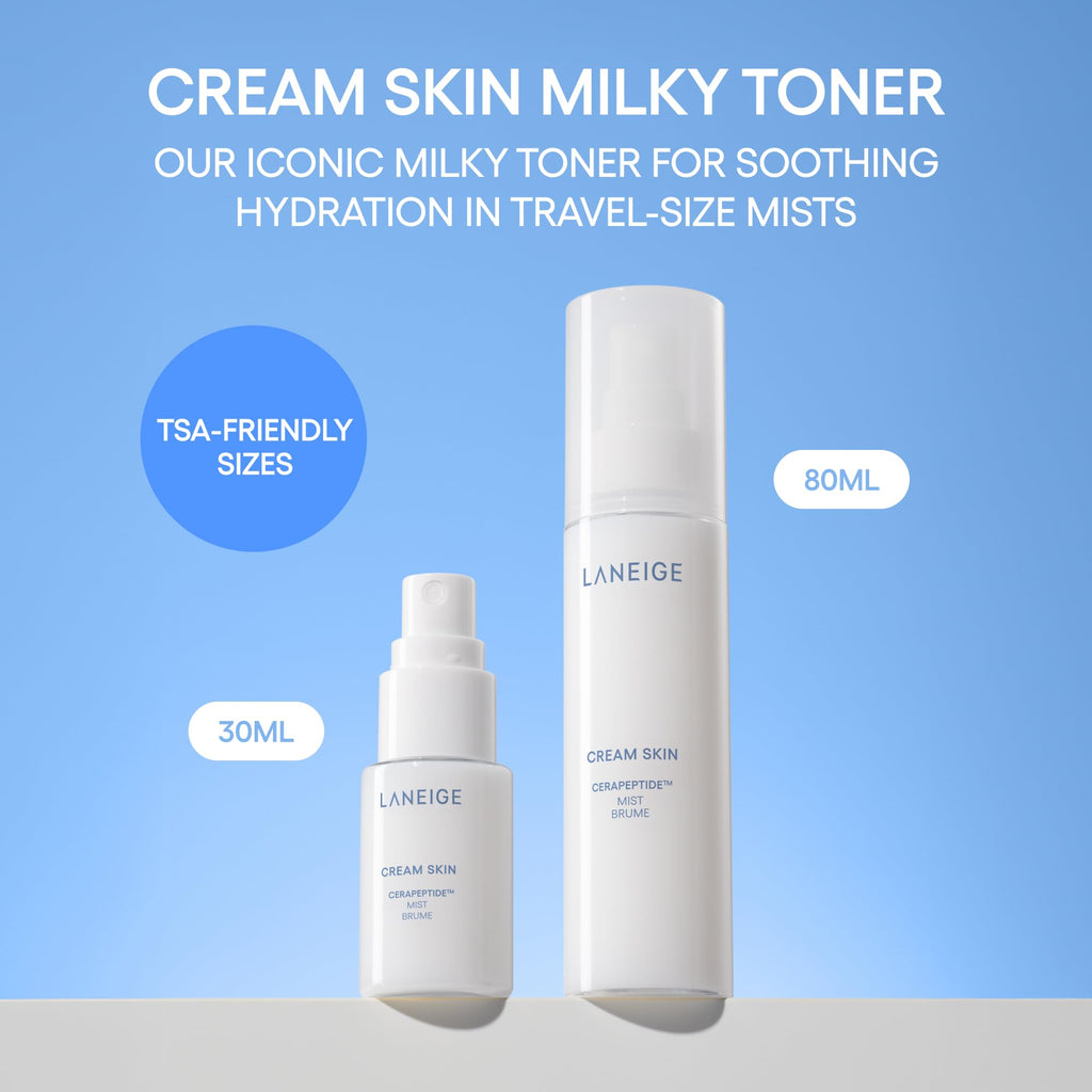 LANEIGE Cream Skin Toner & Moisturizer: Lightweight Refillable Korean Milky Toner with Ceramide & Peptide for Hydration, Firming, & Barrier Support