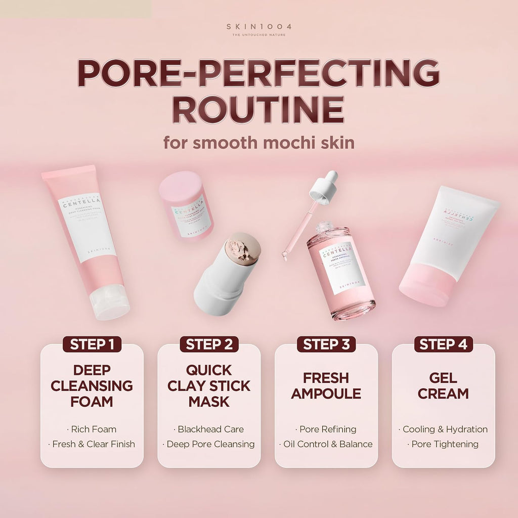 SKIN1004 [Hudson's Pick] Poremizing Quick Clay Stick Mask, Facial Clay Mask for Pores, Centella Clay Stick for Pore Minimizing, Pink Pore Mud Mask for Sebum Balance, Korean Skin Care, 0.95 oz / 27g