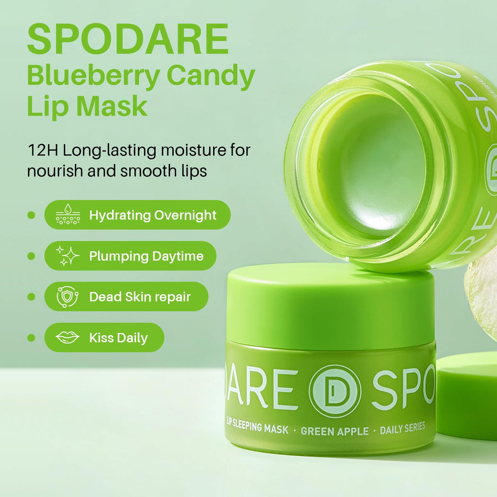 SPODARE Blueberry Lip Mask Overnight, Swirl Lip Sleeping Mask -12g