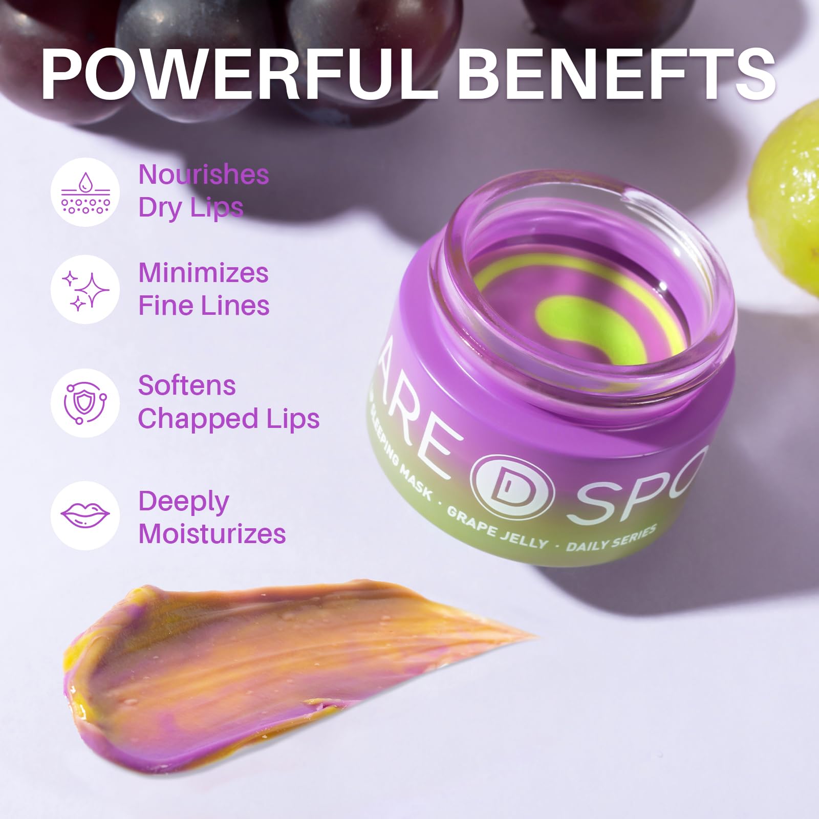 SPODARE Blueberry Lip Mask Overnight, Swirl Lip Sleeping Mask -12g