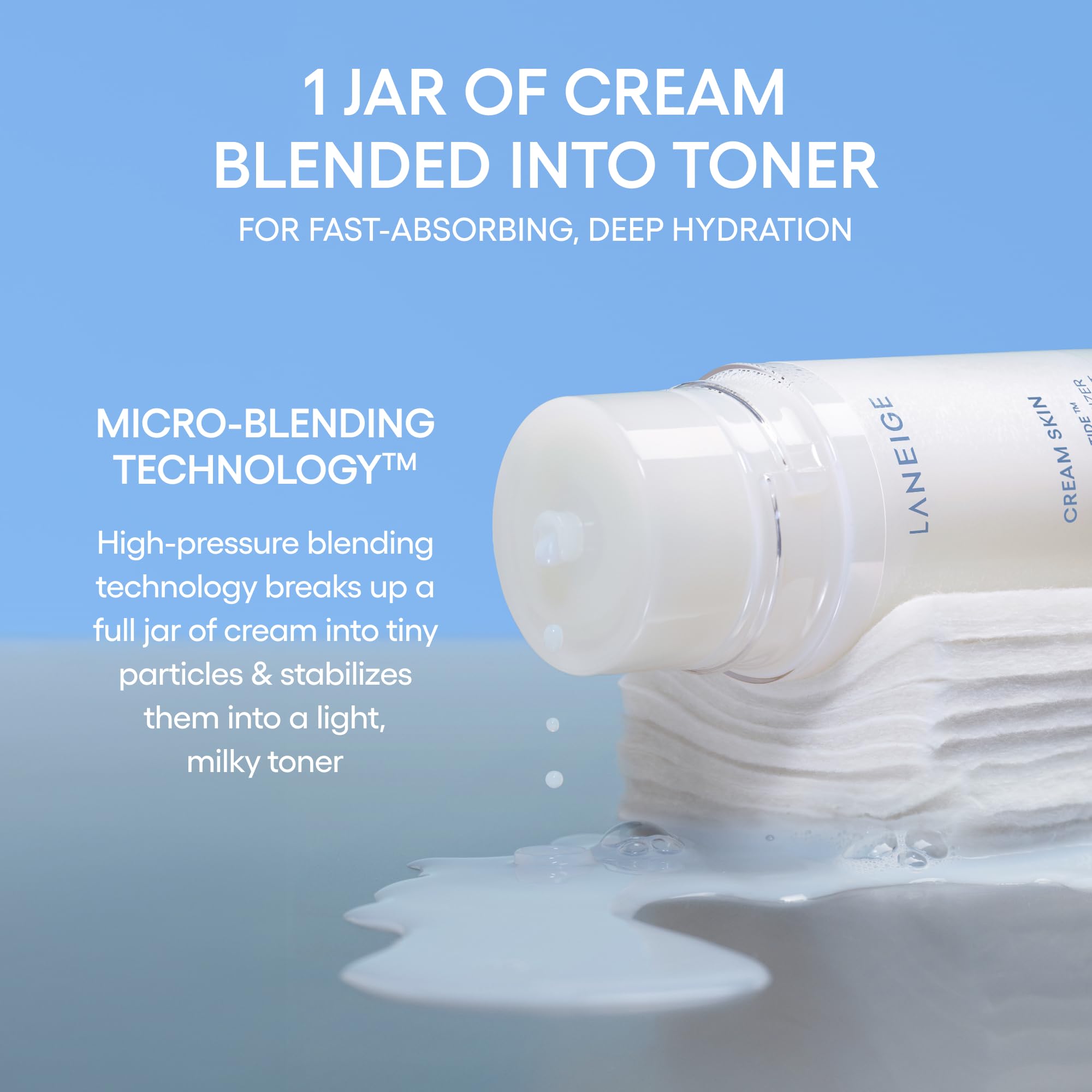 LANEIGE Cream Skin Toner & Moisturizer: Lightweight Refillable Korean Milky Toner with Ceramide & Peptide for Hydration, Firming, & Barrier Support
