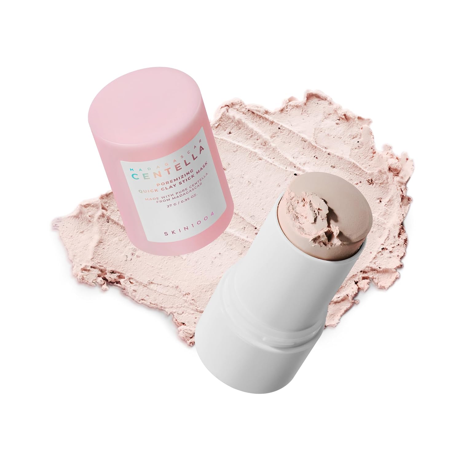 SKIN1004 [Hudson's Pick] Poremizing Quick Clay Stick Mask, Facial Clay Mask for Pores, Centella Clay Stick for Pore Minimizing, Pink Pore Mud Mask for Sebum Balance, Korean Skin Care, 0.95 oz / 27g