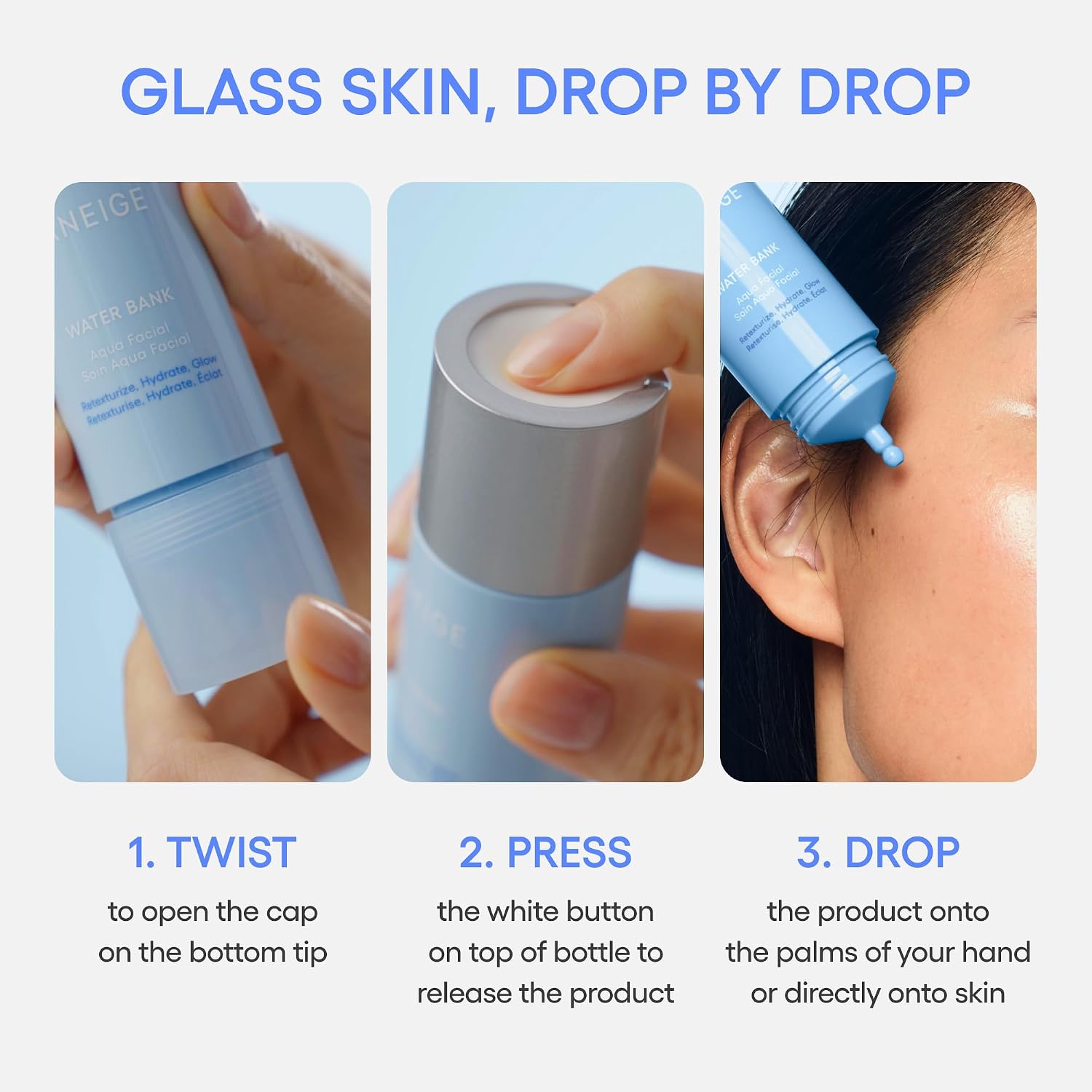LANEIGE Water Bank Aqua Facial Serum | K-Beauty Exfoliating & Hydrating Serum | AHA BHA PHA Gentle Exfoliation| Hyaluronic Acid & Ceramide Glow Boost | Smooth, Soft, Radiant Skin