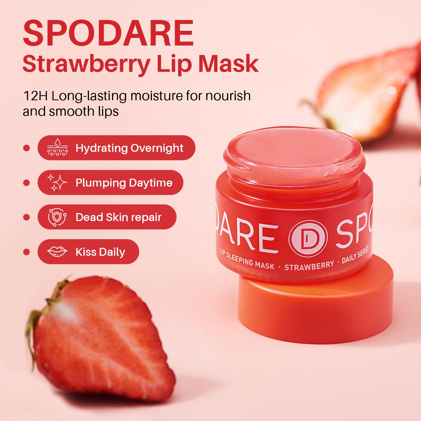 SPODARE Blueberry Lip Mask Overnight, Swirl Lip Sleeping Mask -12g