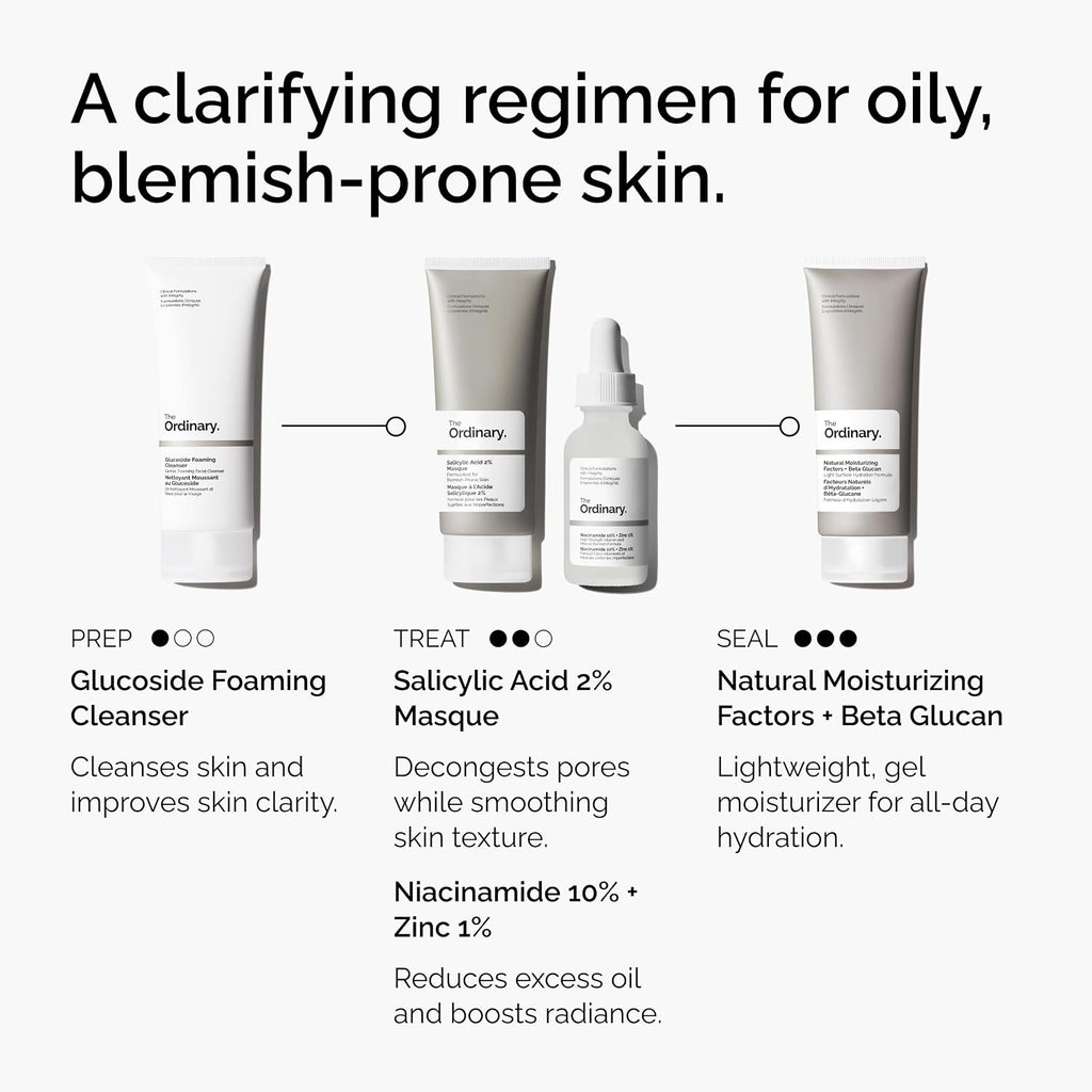 The Ordinary Salicylic Acid 2% Masque, Clarifying Charcoal & Clay Mask for Blemish-Prone Skin, 1.7 Fl Oz