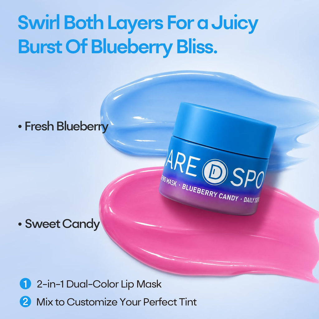 SPODARE Blueberry Lip Mask Overnight, Swirl Lip Sleeping Mask -12g