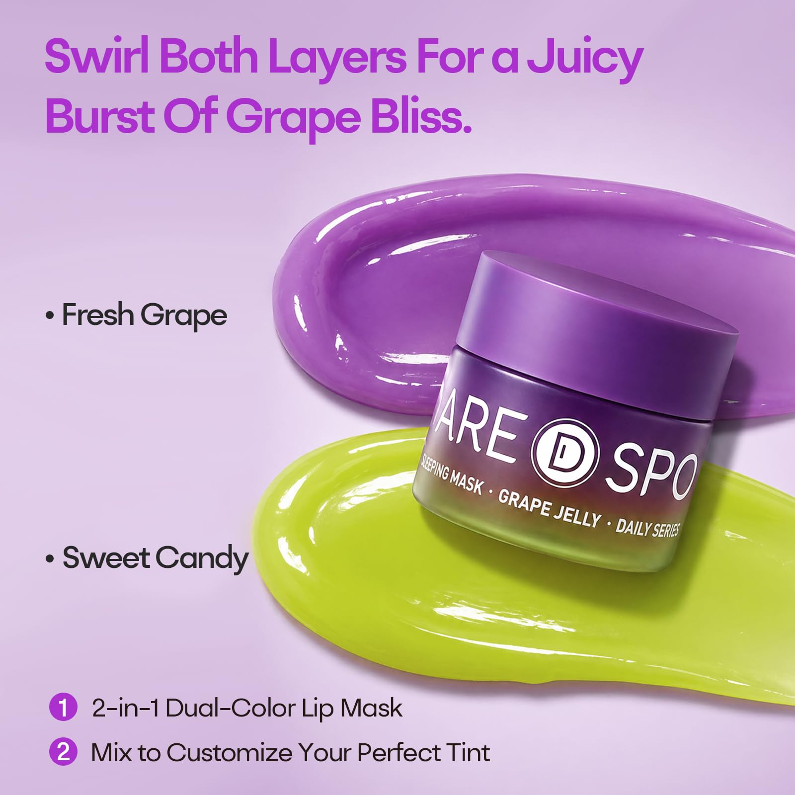 SPODARE Blueberry Lip Mask Overnight, Swirl Lip Sleeping Mask -12g