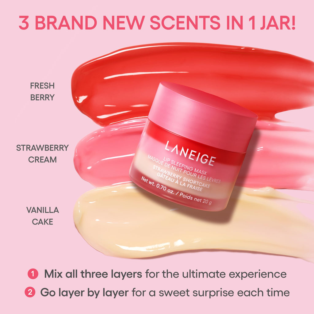 LANEIGE Lip Sleeping Mask: Korean Overnight Treatment For Dry Lips | Hydrating & Nourishing Overnight Lip Treatment Mask with Vitamin C, Shea & Murumuru Seed Butter
