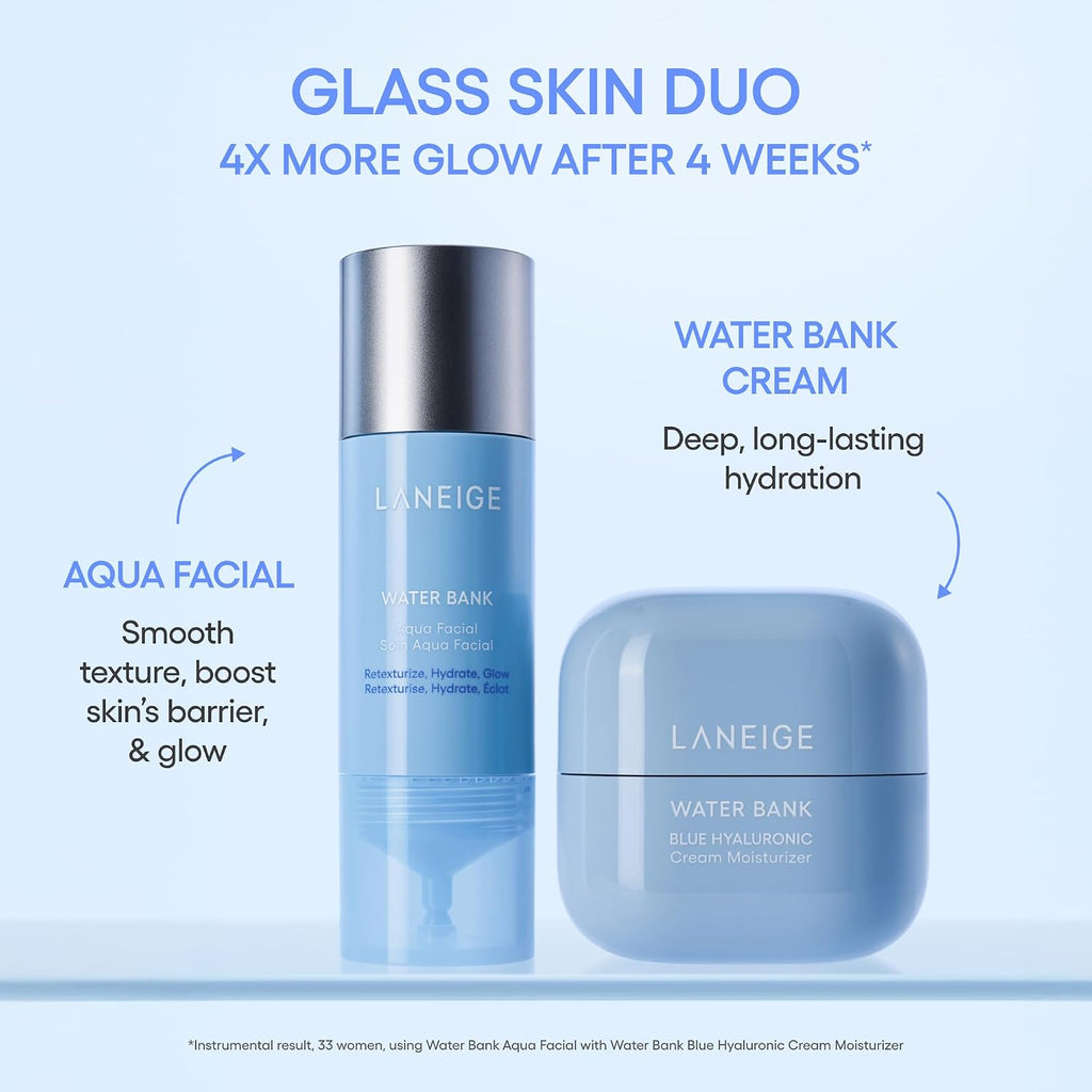 LANEIGE Water Bank Aqua Facial Serum | K-Beauty Exfoliating & Hydrating Serum | AHA BHA PHA Gentle Exfoliation| Hyaluronic Acid & Ceramide Glow Boost | Smooth, Soft, Radiant Skin