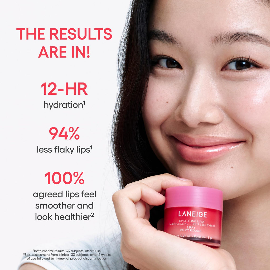 LANEIGE Lip Sleeping Mask: Korean Overnight Treatment For Dry Lips | Hydrating & Nourishing Overnight Lip Treatment Mask with Vitamin C, Shea & Murumuru Seed Butter